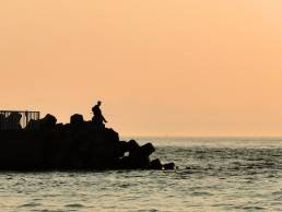 Dude out fishing in Chiba